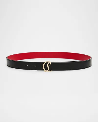 Christian Louboutin Loubi54 Reversible Belt In Leather In Black