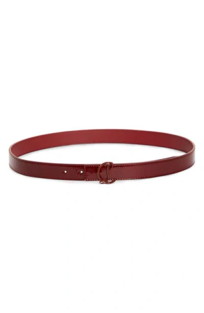 Christian Louboutin Loubi54 Reversible Leather Skinny Belt In Loubi