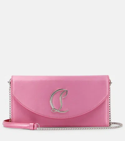 Christian Louboutin Loubi54 Satin Clutch Bag In Silver