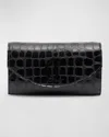 Christian Louboutin Loubi54 Wallet On Chain In Alligator Embossed Leather In Black
