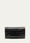 Christian Louboutin Loubi54 Wallet On Chain In Alligator Embossed Leather In Black