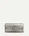 Christian Louboutin Loubi54 Wallet On Chain In Croc-embossed Leather In Anthracite