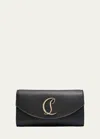 Christian Louboutin Loubi54 Wallet On Chain In Leather In Black/gold