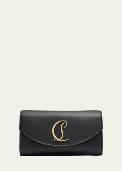Christian Louboutin Loubi54 Wallet On Chain In Leather In Black/gold