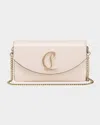 Christian Louboutin Loubi54 Wallet On Chain In Leather In Leche/gold