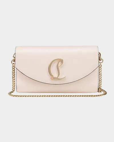 Christian Louboutin Loubi54 Wallet On Chain In Leather In Leche/gold