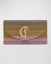 Christian Louboutin Loubi54 Wallet On Chain In Strass Crepe Satin In Gold