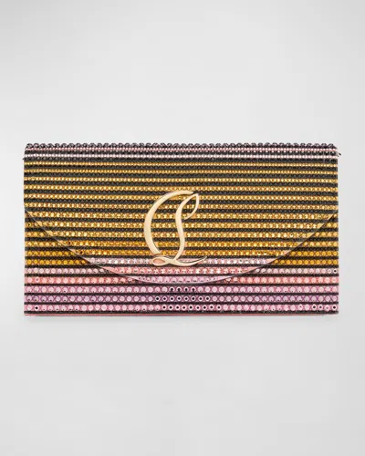 CHRISTIAN LOUBOUTIN LOUBI54 WALLET ON CHAIN IN STRASS CREPE SATIN