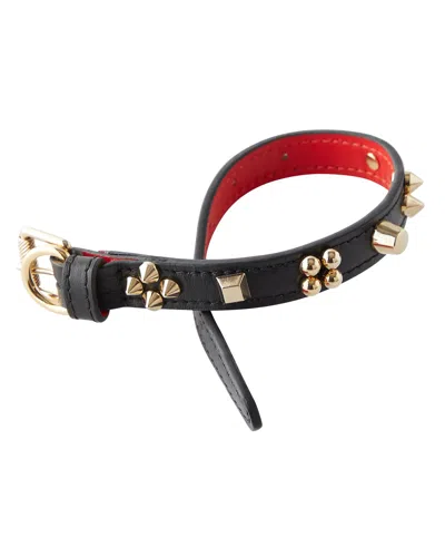 Christian Louboutin Loubicollar Cara Spikes Dog Collar, Extra Small In Black