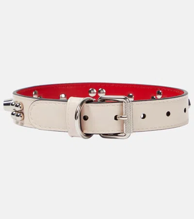 Christian Louboutin Loubicollar Embellished Leather Dog Collar
