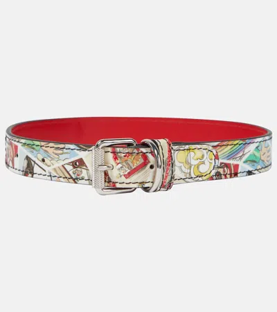 Christian Louboutin Loubicollar M Printed Leather Dog Collar