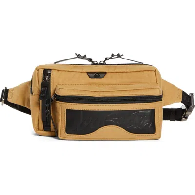 Christian Louboutin Loubideal Canvas & Rubber Belt Bag In Lionne/black