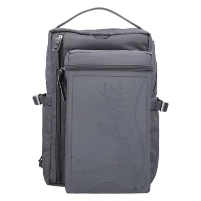 Christian Louboutin Loubideal Small Rubber Backpack With Signature Detail In Gray