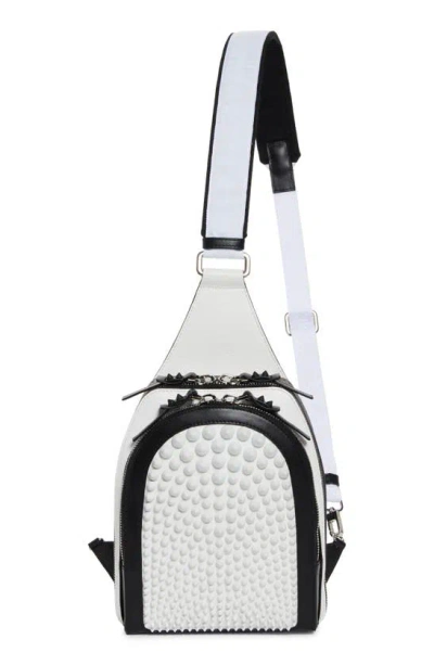 Christian Louboutin Loubifunk Spike Panel Calfskin Sling/crossbody In White