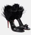 Christian Louboutin Womens Loubigirl Raffia 100 Leather Heeled Sandals Blac In Black
