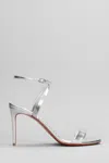 Christian Louboutin Loubigirl 85 Leather Sandal In Silver