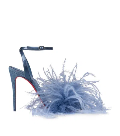 Christian Louboutin Loubigirl Feather Heeled Sandals 100 In Blue