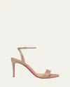 Christian Louboutin Womens Nude Loubigirl 100 Leather Heeled Sandals In Blush