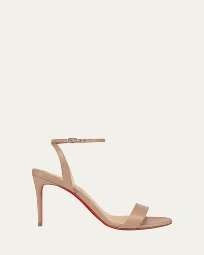 Christian Louboutin Womens Nude Loubigirl 100 Leather Heeled Sandals In Beige