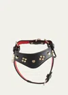 Christian Louboutin Loubiharness Cara Spikes Dog Harness, Medium In Black/gold