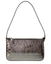 Christian Louboutin Loubila Embossed Leather Clutch In Silver