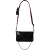 Christian Louboutin Loubila Hybrid Croc Embossed Leather Pouch Crossbody Bag In Cm53 Black/black