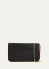 Christian Louboutin Loubila Rubber-trimmed Textured-leather Shoulder Bag In Black/loubi