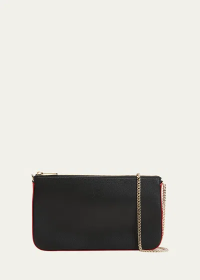 CHRISTIAN LOUBOUTIN LOUBILA HYBRID CROSSBODY IN GRAINED LEATHER