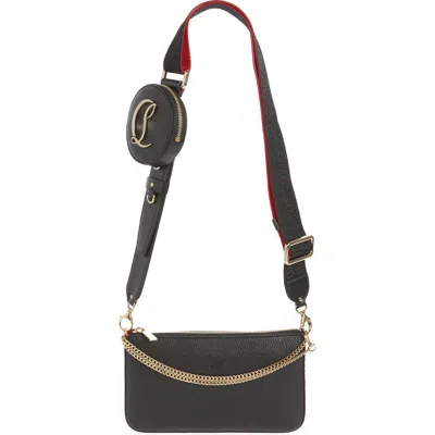 Christian Louboutin Loubila Hybrid Pouch Crossbody In Black/loubi/black