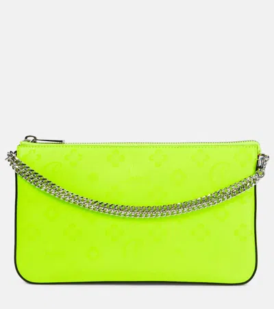 Christian Louboutin Loubila Leather Clutch In Fluo Yellow/fluo Yellow