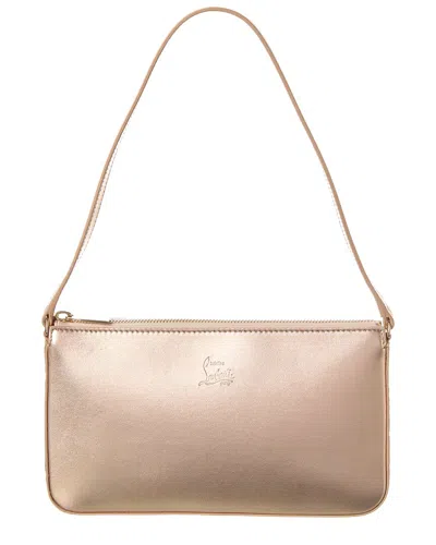 Christian Louboutin Loubila Leather Pouch In Gold
