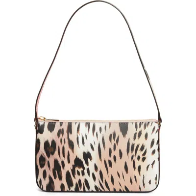 Christian Louboutin Loubila Leopard-print Leather Shoulder Bag In Vintage Rose