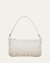 Christian Louboutin Loubila Mini Mesh Embellished Shoulder Bag In Bianco Crystal