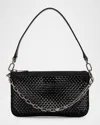 Christian Louboutin Loubila Mini Mesh Strass Shoulder Bag In Black/jet