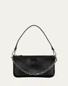 Christian Louboutin Loubila Mini Mesh Strass Shoulder Bag In Black/jet