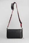 Christian Louboutin Loubila Rubber-trimmed Textured-leather Shoulder Bag In Black