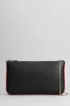 Christian Louboutin Loubila Rubber-trimmed Textured-leather Shoulder Bag In Black