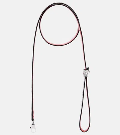 Christian Louboutin Loubileash Embellished Suede Dog Leash