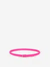 Christian Louboutin Loubispikes Rubber Belt In Fuchsia Pink