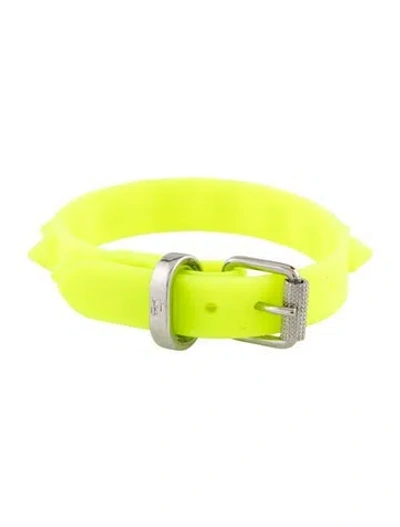 Pre-owned Christian Louboutin Loubilink Studded Wrap Bracelet, 7" In Green