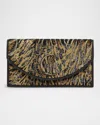 Christian Louboutin Loubin54 Ocelot Sequined Satin Clutch Bag In Multi