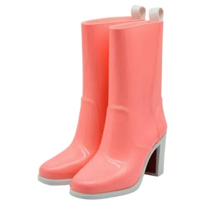 Pre-owned Christian Louboutin Loubirain Boots - Pvc In Pink Size 37