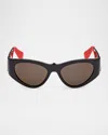 Christian Louboutin Loubishark Acetate Cat-eye Sunglasses In Multi