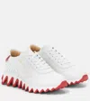 Christian Louboutin Loubishark Calfskin Sneakers In White