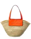 CHRISTIAN LOUBOUTIN CHRISTIAN LOUBOUTIN LOUBISHORE STRAW & LEATHER TOTE