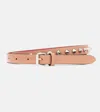 Christian Louboutin Loubispikes Leather Belt In Pink