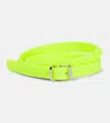 Christian Louboutin Loubispikes Rubber Belt In Fluo Yellow