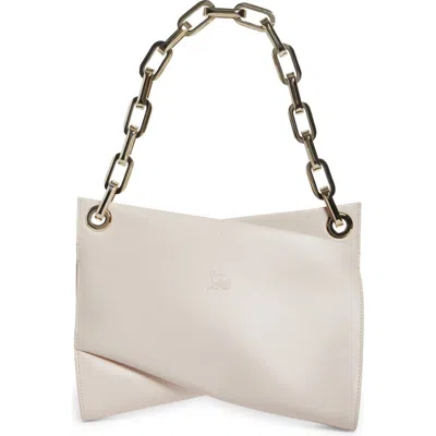 Christian Louboutin Loubitwist Chain Leather Shoulder Bag In 5446 Leche/ Gold