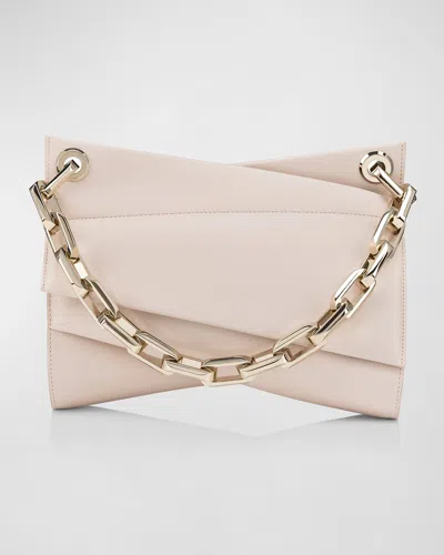 Christian Louboutin Loubitwist Leather Shoulder Bag In Leche/gold
