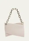 Christian Louboutin Loubitwist Chain Shoulder Bag In Leather In Leche/gold